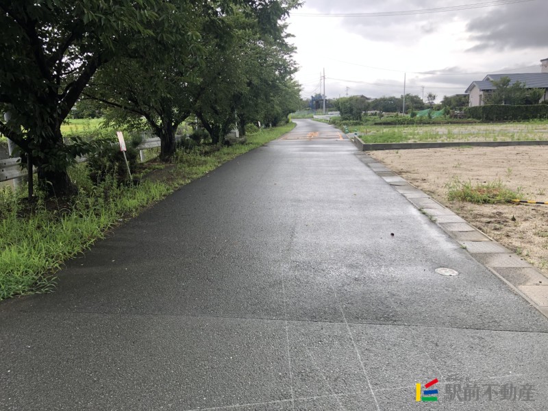 西側道路。南側より撮影