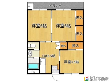 国崎ビル3 5-A／福岡県大牟田市上屋敷町1丁目5-18／ＪＲ鹿児島本線 